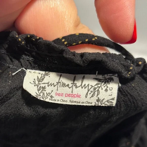 Free People Intimately Jolene Mini Slip Dress Black Geometric Print Sz Large - Picture 5 of 6